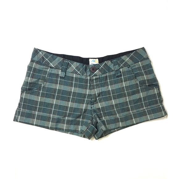Rusty Pants - RUSTY Forest Green Checkered Plaid Shorts
